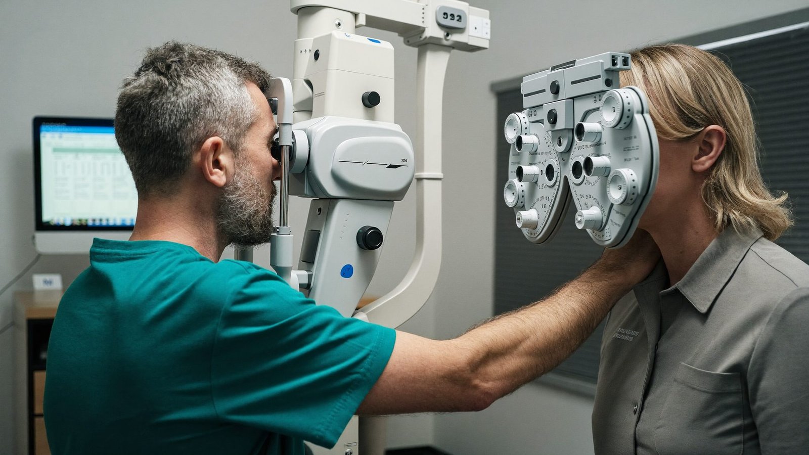 Optometrysta OPTOTYP podczas badania wzroku